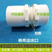 可開發票 帆布魚池出水口PVC排水管內絲外絲直通接頭塑膠水箱配件內牙75mm 五金工具