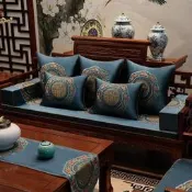 『開心樂購』新古典中式紅木家具坐墊實木沙發椅墊羅漢床墊子五件濤椅子防滑墊