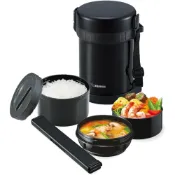 (店+)【ZOJIRUSHI 象印】象印不鏽鋼保溫便當盒SL-GH18 大容量約3碗飯分量 多層分隔保溫設計 不鏽鋼真空保溫攜帶方便
