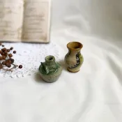 【好日戀物】德國帶回vintage早期手繪陶瓷葉子小花器迷你小花瓶