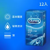 【Durex 杜蕾斯】活力裝衛生套（12入/盒）