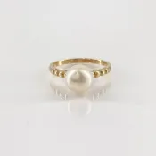 【DOKODEMO】[二手] MIKIMOTO Akoya 珍珠 K18 戒指，尺寸 #10.5，2.6g，金色