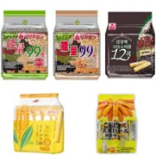 北田 蒟蒻糙米捲(蛋黃) 天然穀物12種(黑芝麻口味) 玉米棒(玉米濃湯味) 能量99棒(花生、蛋黃口味)