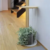 (店+)日本COLLEND HAK 實木鋼製圓形置物邊桌/盆栽架-DIY