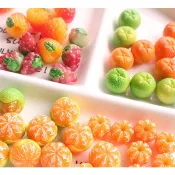霜月~DIY素材-仿真橘子 仿真草莓 吊飾 仿真水果 手機殼配件 手工diy飾品配件 吊飾