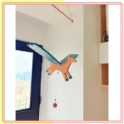 【臺灣出貨】櫸木小馬 飛騰空中平衡吊飾 兒童房飛鳥 招財裝飾 掛飾 會飛海鷗 小飛馬 木馬