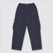 【VANS】官方旗艦 6oz Canvas Sidewalk 女款深藍色工裝長褲