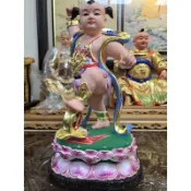 〔修緣佛像文物館〕8寸8蓮花太子 太子 神尊 神像 佛 佛像 神桌 佛桌 神明櫥 佛櫥 江西小葉樟雕刻