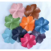 ╭☆ling手作坊☆╮布感織帶 珍珠帶配件-7cm 合成皮立體壓花
