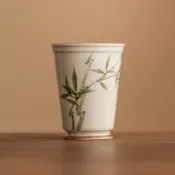手繪 翠綠 文竹 聞香杯 主人杯 中式 陶瓷 功夫 小茶杯 單杯 喝茶 茶具 品茗杯 茶道 茶藝