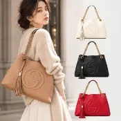 【GUCCI 古馳】536196 ☆本季大特價☆經典SOHO素色流蘇鍊條肩背包(顏色任選)『entrupy安心購』
