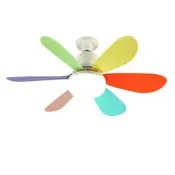 【3C驗證】跨境新品led六葉花型風扇燈e27螺口無極調光可拆卸家用新款風扇燈電風扇 落地扇 吊扇 壁扇 工業風扇