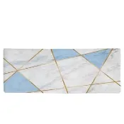 【半島良品】45x120cm/幾何大理石/幾何系列法蘭絨防滑地墊(法蘭絨 止滑 吸水 幾何 文青 磚紋)