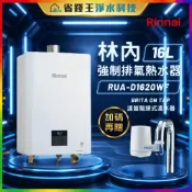 (店+)【可申請補助】林內 RUA-D1620WF 熱水器 RUAD1620WF+GRUNDFOS 葛蘭富熱水器加壓機