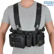 檸檬精選屋 【戰術迷彩】戰術胸掛 戰術背心 戰術裝備 軍迷裝備 戶外訓練 多功能MOLLE系統 快拆設計 適用於野戰CS生存遊戲