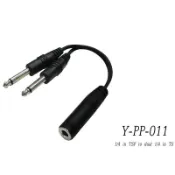 Stander Y-PP-011 台製單聲道 6.3mm 母頭轉(兩個) 6.3mm 公頭音源訊號分接線 [唐尼樂器]