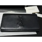 YSL 聖羅蘭 荔枝紋路 牛皮長夾 盒卡全
