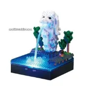 日本KAWADA小顆粒迷你積木nanoblock拼圖益智玩具新加坡魚尾獅LED