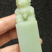 壽山石結晶白芙蓉石瑞獸呈祥北京獅印章閒章金石篆刻章料送禮佳品