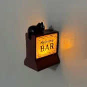 【❤★日用百貨~】12.13📋磁吸冰箱貼貓咪Bar小夜燈Coffee咖啡燈復古桌面裝飾擺件咖啡吧檯