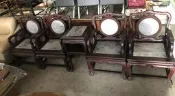 台灣早期古早客廳椅 古早椅 古早老件椅組 實木沙發 太師椅 老家具 家具收購 家電收購 餐飲設備收購 日發2手貨