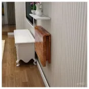(店+)壁掛桌 工廠直銷 碳化色雙支撐連壁桌掛墻桌靠墻折疊桌實木壁掛桌電腦桌餐桌書桌 COFI