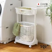 日本squ+ E-style日製可移式雙層分類洗衣籃-2色可選
