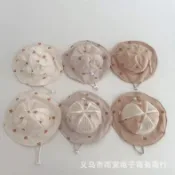 【防曬帽】ins韓版兒童漁夫帽 可愛卡通小熊遮陽防曬帽 夏季寶寶網眼透氣盆帽 漁夫帽 遮陽帽 透氣帽 兒童帽