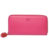 LOEWE 羅威 NAPA 西班牙製高質感皮革流蘇品牌LOGO圖騰壓紋長夾(粉桃紅/黑內里)