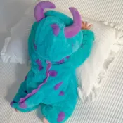 嬰兒連體衣冬季加厚毛怪棉服寶寶小怪獸冬裝可愛超萌外出抱衣A類親膚無刺激防風保暖易穿脫包腳設計0-2歲新生兒幼童外套