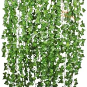 人造常春藤花環 假藤蔓抗紫外線戶外綠葉植物懸掛裝飾 人造藤條 假葉子 假藤條 藤蔓 2.2米