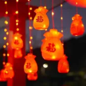 【可開發票】春節裝飾品 新年氛圍燈 過年春節 春節掛飾 新年燈籠  新年燈籠新款LED圓形陽臺福字春節大門紅燈籠
