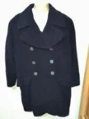 二手　黑色毛料雙排釦大領長袖外套　【服飾專區】☆流星百寶屋☆