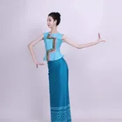 傣族舞蹈表演服女少數民族服裝西雙版納成人孔雀舞練功練習魚尾裙0725