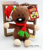 UNIPRO優鋪 【UNIPRO】Mr. Bean Bear 豆豆熊 聖誕 絨毛娃娃 玩偶 咖啡熊 禮物 圍巾