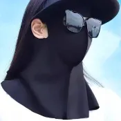 【Dagebeno荷生活】全罩式含頸部涼感透氣防曬面罩 不遮視線加大裙擺親膚柔軟面罩(4入)