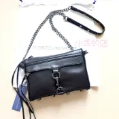 現貨正品🎉美國Rebecca Minkoff mini mac黑色鐵灰鏈/槍鍊肩揹側背包 最新款黑色內裡