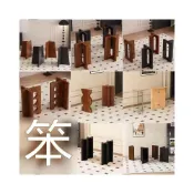 (店+)法式復古圓餐桌腿支架侘寂中古風實木大板書桌大理石島臺茶几桌腿