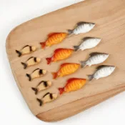 ⚡叄景頁商店⚡微縮紅燒魚清蒸魚模型仿真食物迷你烤魚DIY過家家食材道具配件
