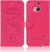 GOMO三麗鷗授權 Hello Kitty HTC 5吋 one2 M8 16GB 側掀側翻可立式皮套 保護殼 保護套 桃