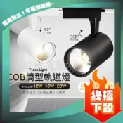 (店+)限時促銷 LED 12W 15W 20W 軌道燈 聚光款COB 黑殼/白殼 白光/黃光咖啡廳 裝潢燈 服飾店 投射燈