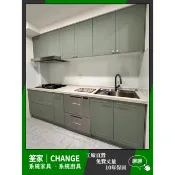 【筌家廚具｜挑戰最低價】工廠直營．系統廚具．一字形流理台．木心桶+鄉村風+石英石檯面