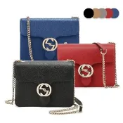 【GUCCI 古馳】510304  經典Interlocking系列雙G LOGO全皮革單鍊側肩包/斜背包(顏色任選)