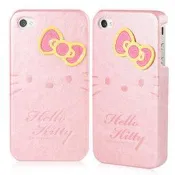 台北 NOVA實體門市 Hello Kitty for iPhone 4/4S 貼皮式保護背蓋 - 甜心粉