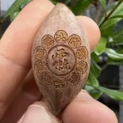 ✨老師推薦✨1.8 橄欖核雕雷祖諱九天應元雷聲普化天尊單籽刻字道家原皮單粒