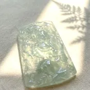 冰種油青翡翠龍牌項鍊 | 天然緬甸玉翡翠A貨 | 送禮