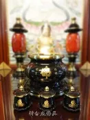 士林木雕 佛具 神像 50週慶年特惠 心經燈 佛經爐  單一組三佛杯=1600