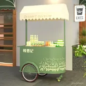 擺攤推車 小喫車 夜市地攤車 擺攤車 擺攤小餐車 商場門店裝飾花車髮光美陳展示車移動地攤小喫車戶外夜市擺攤餐車