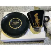 現貨一組，義大利原裝進口，經典Tazza D’oro金杯女王卡布奇諾咖啡杯組 黑金尊爵款
