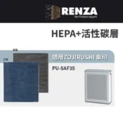 適用 ZOJIRUSHI 象印 PU-SAF35 超靜音輕巧型空氣清淨機 HEPA+活性碳 濾網 濾芯 濾心